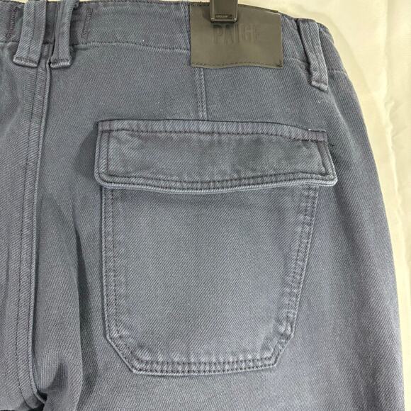 NWT PAIGE Kirby StraightLeg Jeans Vintage Dark Blue Utility Flap Pockets Size 27 - Picture 6 of 10